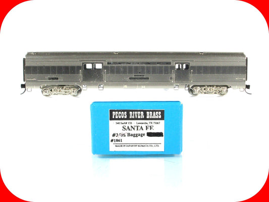 N Scale BRASS ***SANTA FE*** Baggage Car #3532 -- PECOS RIVER 1861, MTL Couplers