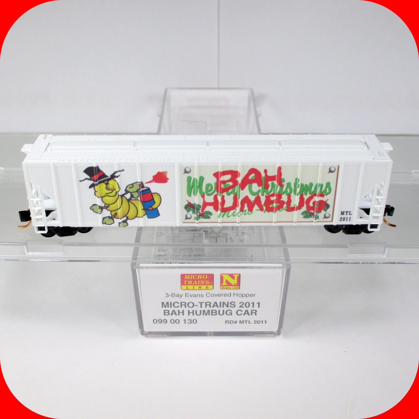 N Scale ****BAH HUMBUG**** Christmas Covered Hopper 2011 - Micro Trains 09900130