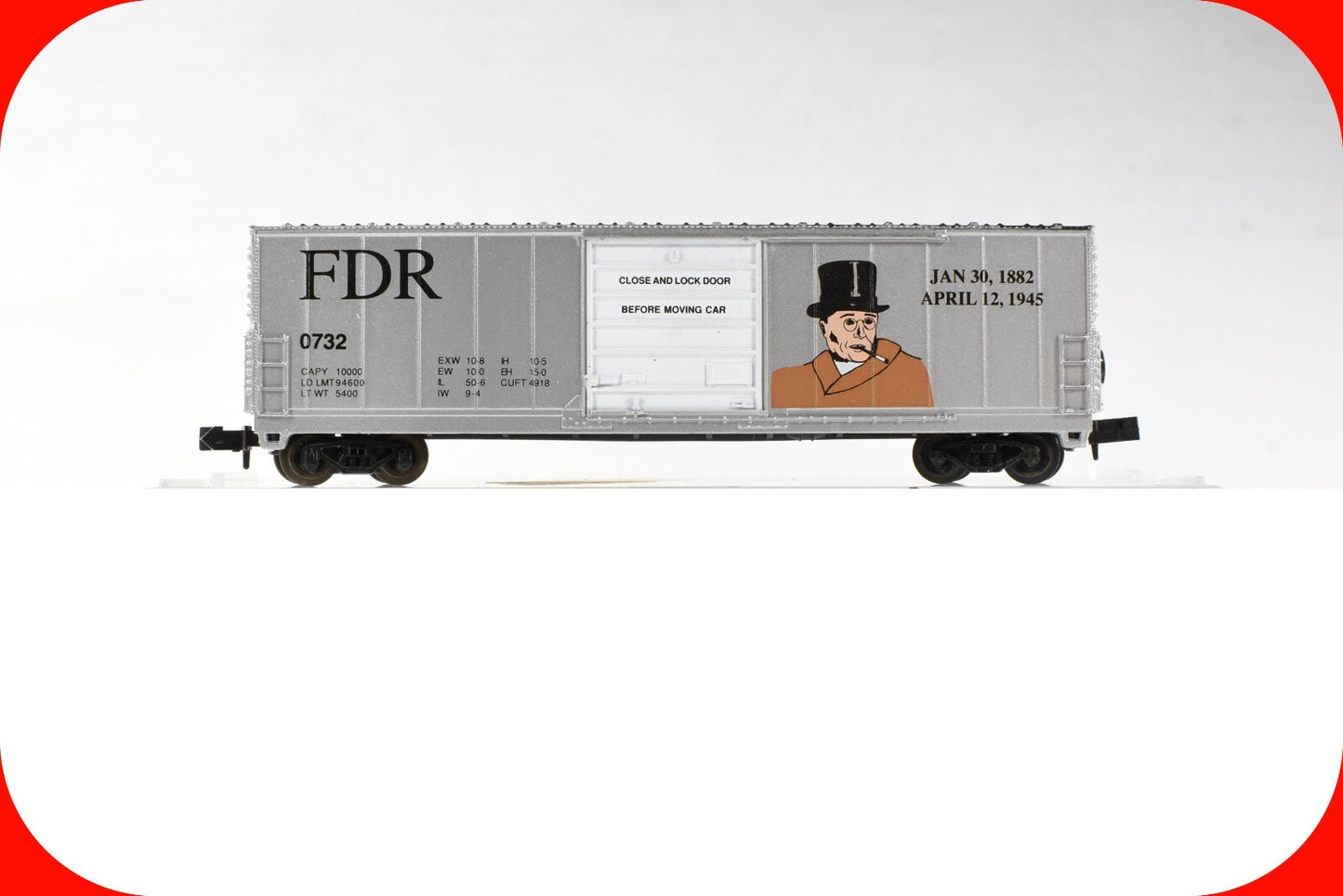 N Scale ***Franklin Delano Roosevelt*** 50' Box Car, FDR 0732 ---- Bev-Bel 10056