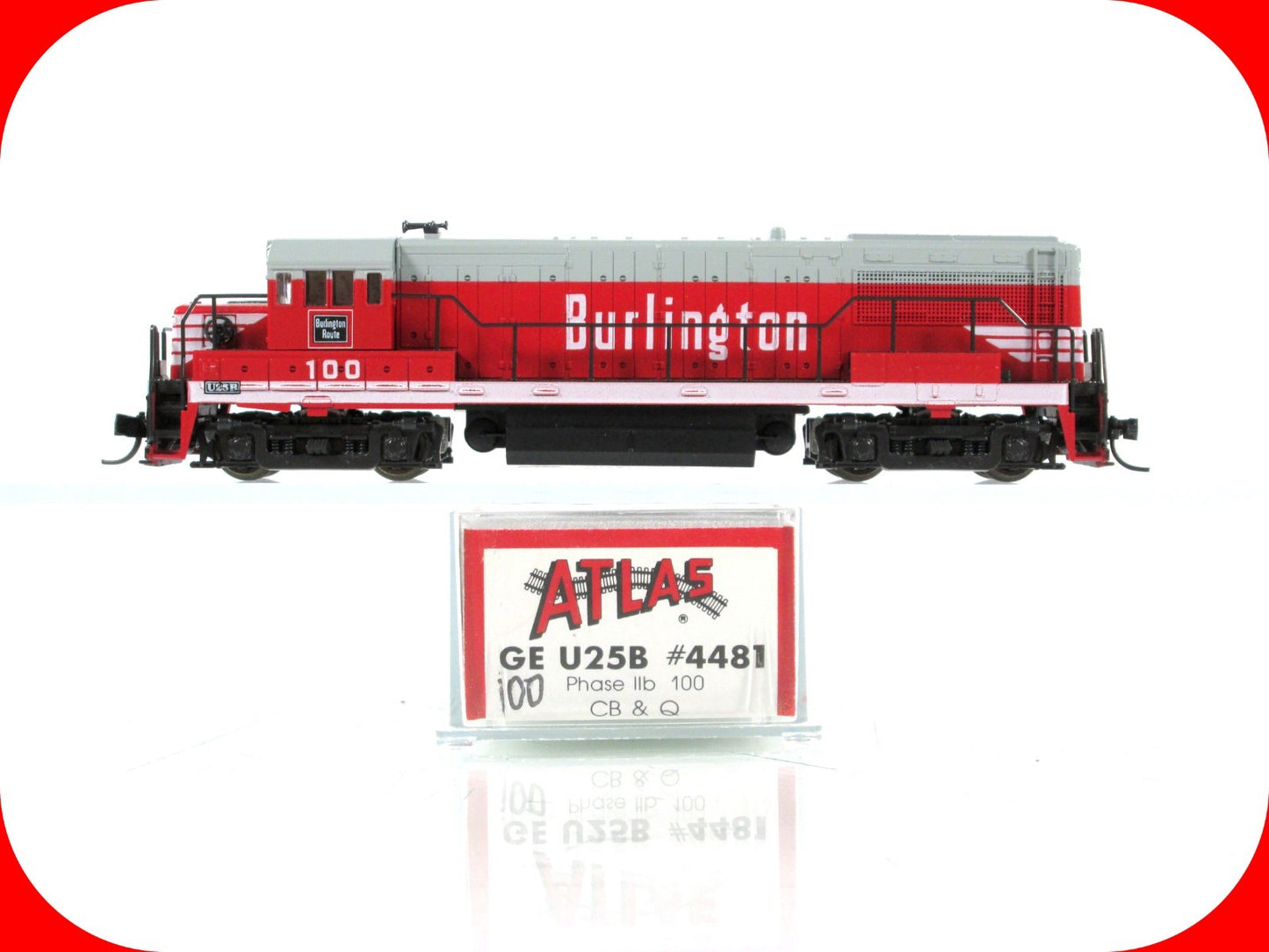N Scale ***BURLINGTON*** U25B Phase IIb Locomotive, CB&Q 100 -------- Atlas 4481