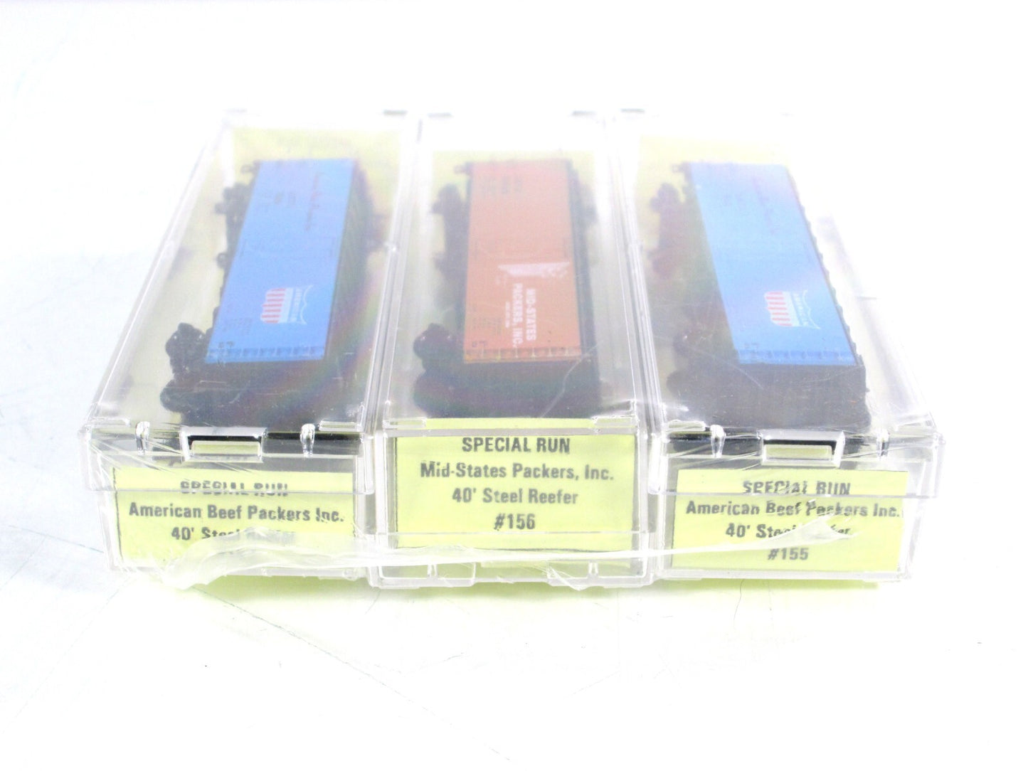 N Scale ***BEEF PACKERS*** Reefer 3-Pack Set - Micro Trains / Al's Kustom **RARE