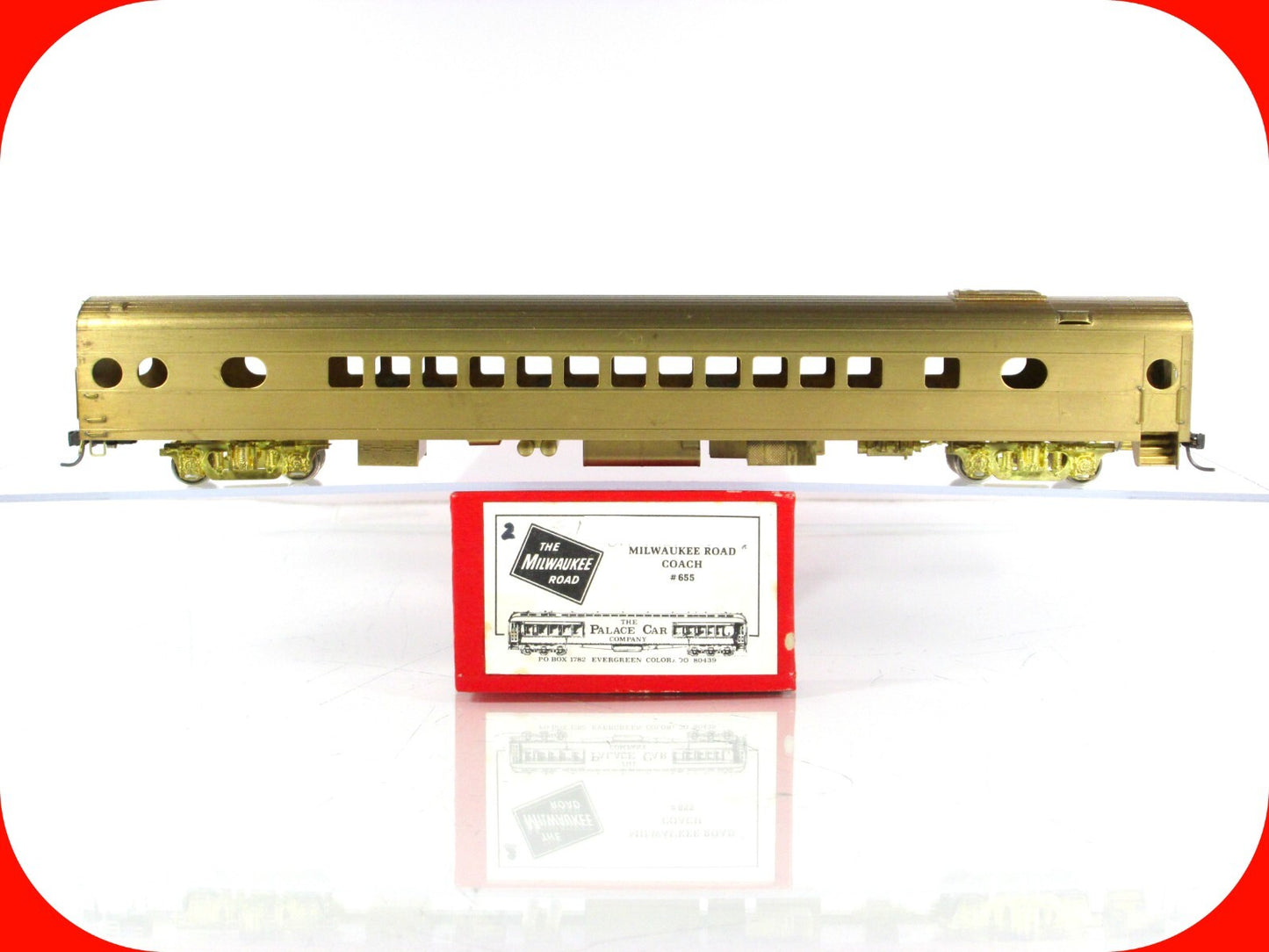 HO Scale BRASS ***MILWAUKEE ROAD*** Coach #655 ---- by Palace - Knuckle Couplers