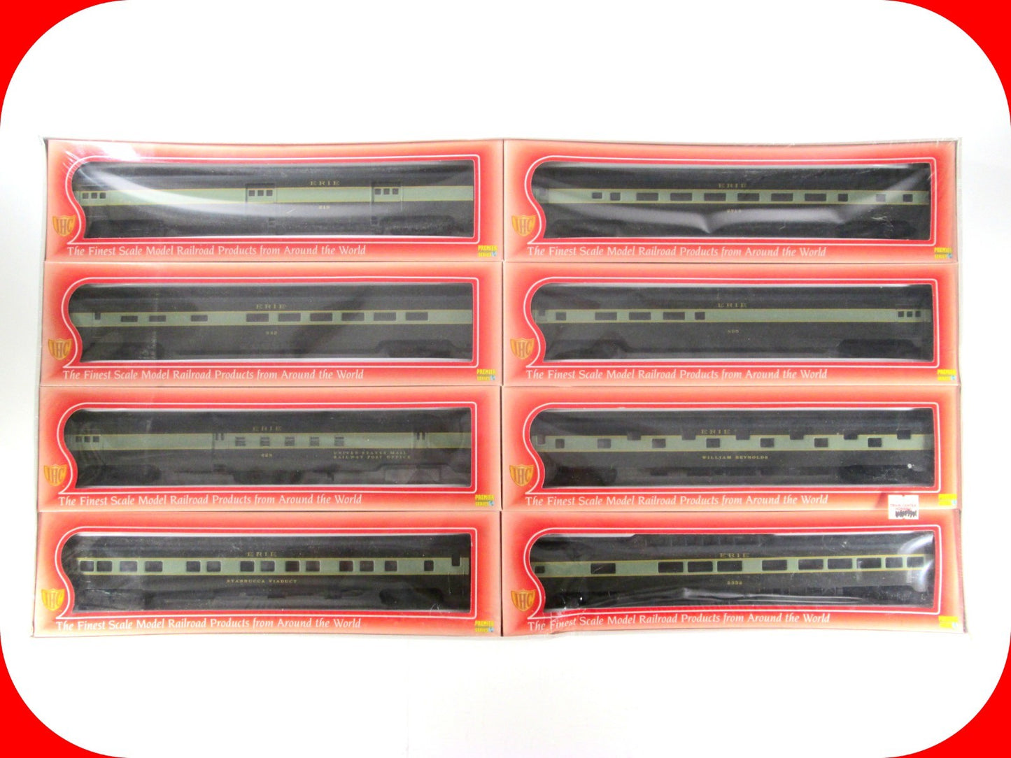 HO Scale ***ERIE RAILROAD*** Lightweight Passenger Car 8-Pack Set ---- IHC 50408