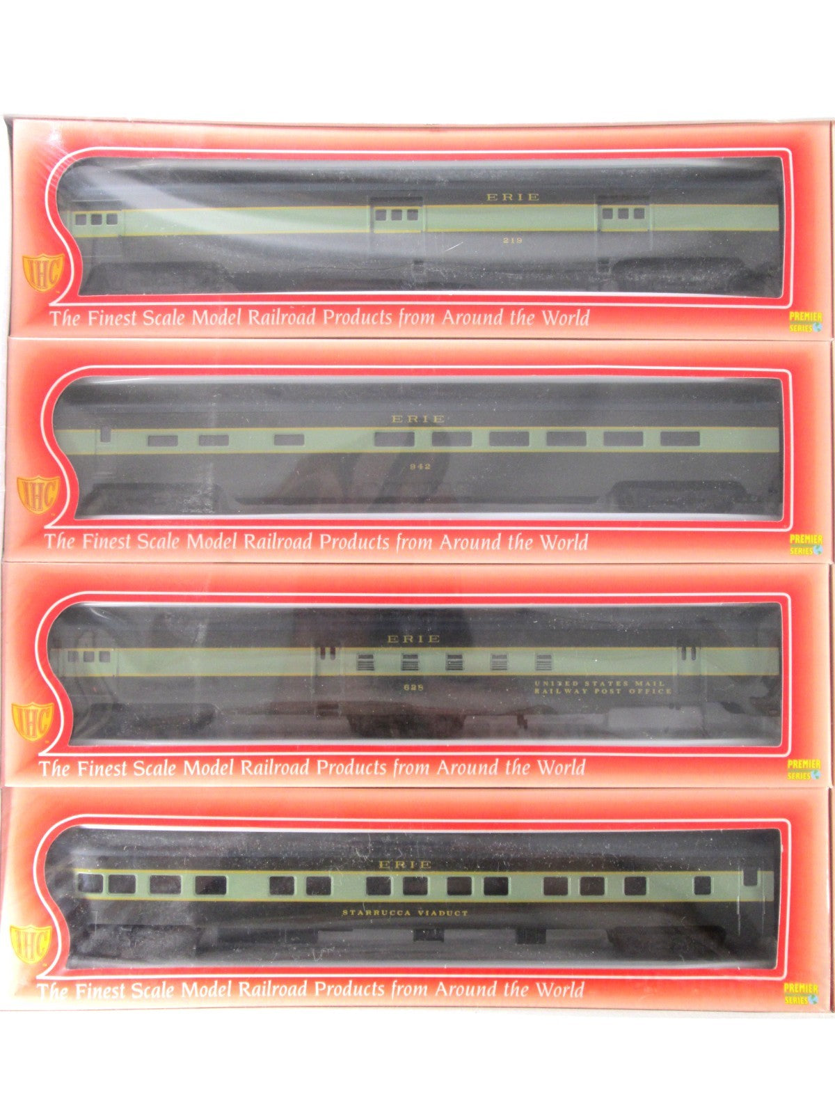 HO Scale ***ERIE RAILROAD*** Lightweight Passenger Car 8-Pack Set ---- IHC 50408