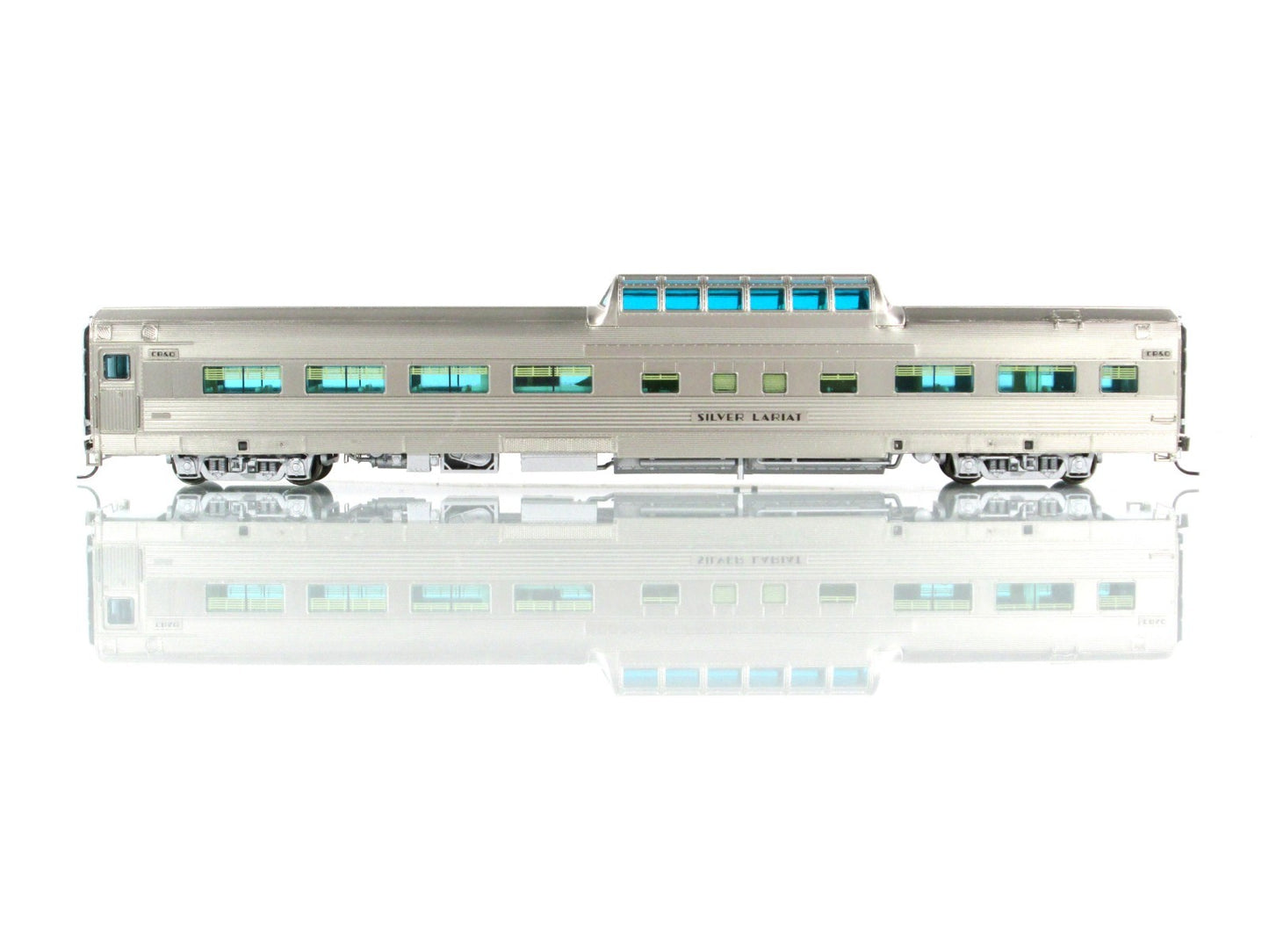 HO Scale *CB&Q CALIFORNIA ZEPHYR* SILVER LARIAT Dome 4718 -Broadway 503, Lighted