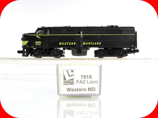 N Scale ***WESTERN MARYLAND*** FA2 Diesel Locomotive, WM 303 ---- Life-Like 7416