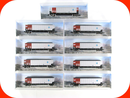 N Scale ***BNSF*** BethGon Coalporter 9-Pack Set w/ Coal Loads - LBF 5421 **RARE