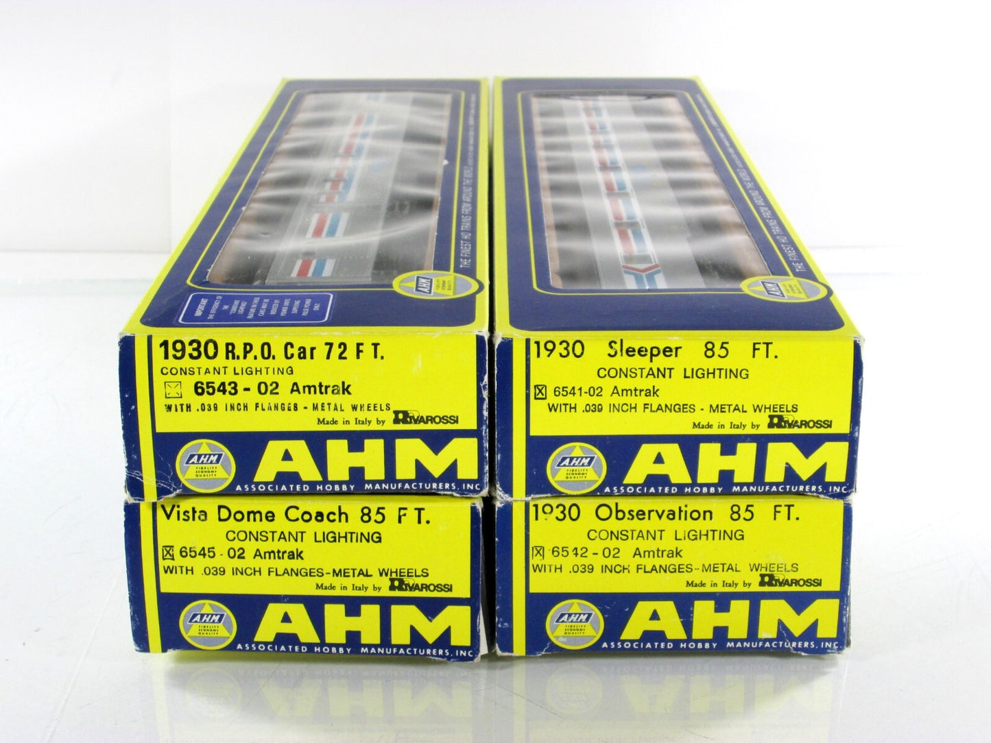HO Scale ***AMTRAK*** 1930s Passenger 4-Set - AHM, Rivarossi **Constant Lighting