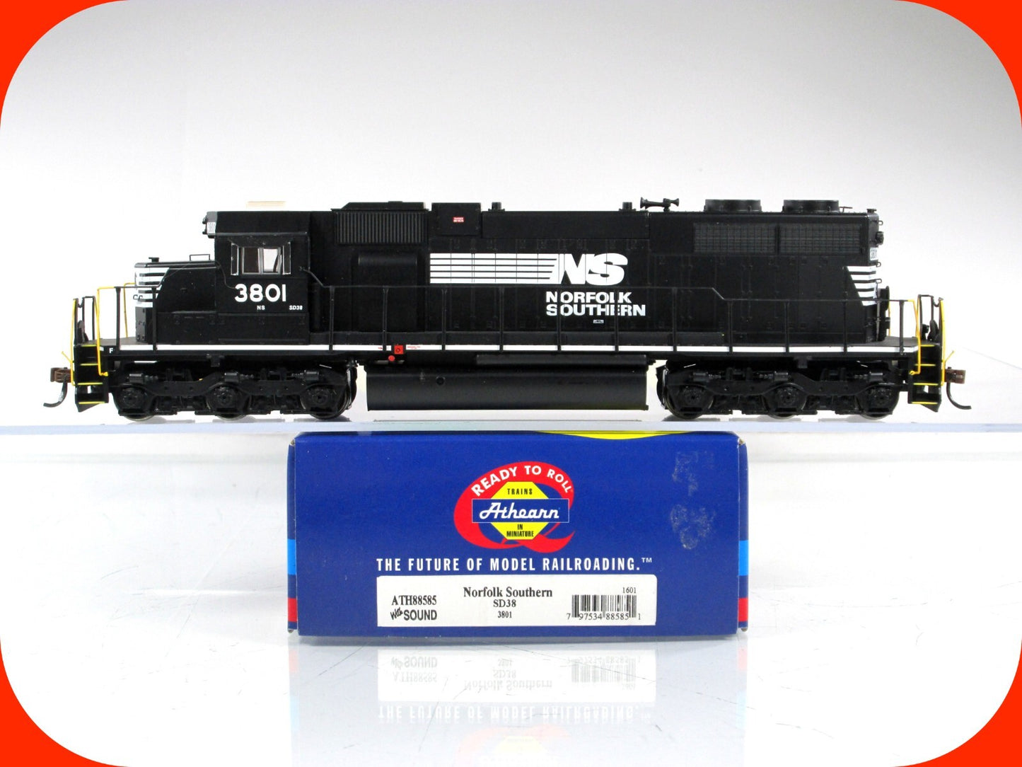 HO Scale ***NORFOLK SOUTHERN*** SD38 Locomotive #3801 - Athearn 88585, DCC Sound
