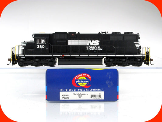 HO Scale ***NORFOLK SOUTHERN*** SD38 Locomotive #3801 - Athearn 88585, DCC Sound