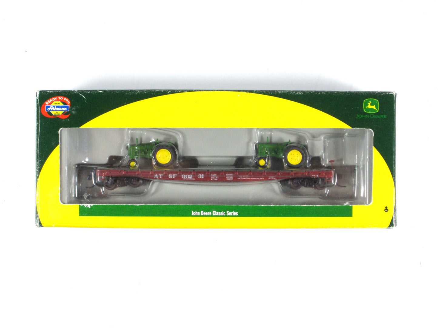 N Scale **SANTA FE, JOHN DEERE** Tractors, Flat Car #90231 - Athearn 10432 *RARE