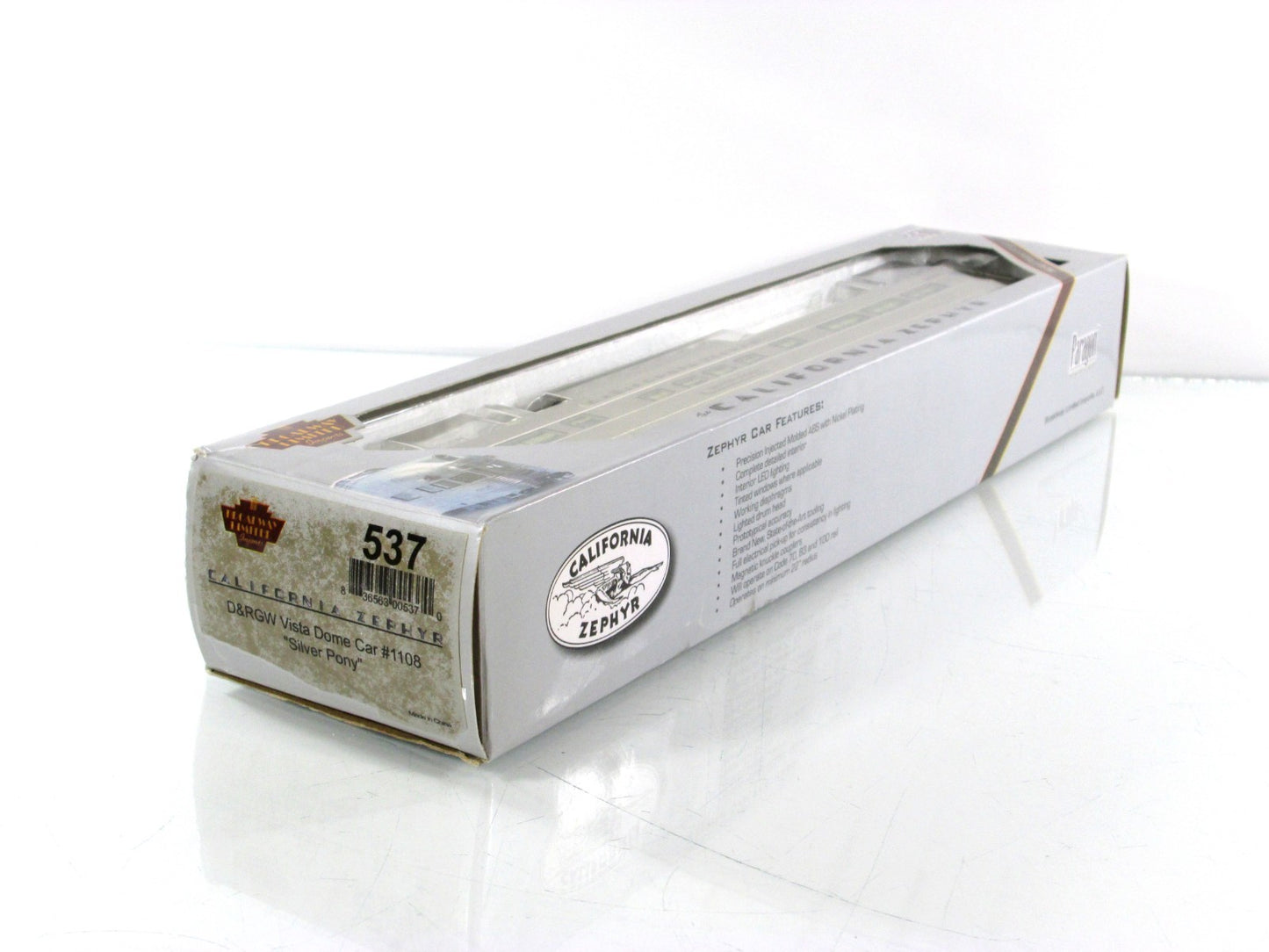 HO Scale ***DRGW CA ZEPHYR** SILVER PONY Vista Dome 1108 -Broadway 537