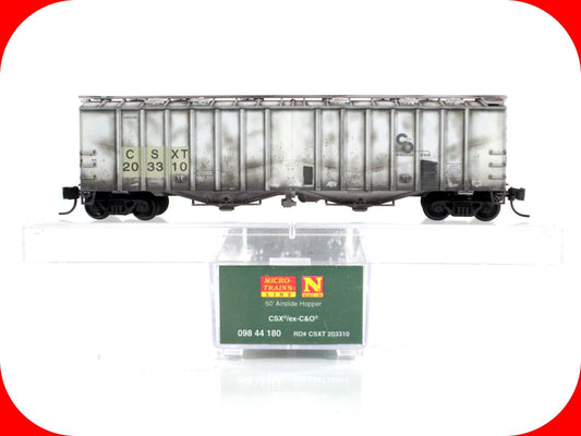 N Scale **CSX, ex-C&O** Weathered Hopper - CSXT 203310 - Micro Trains 09844180