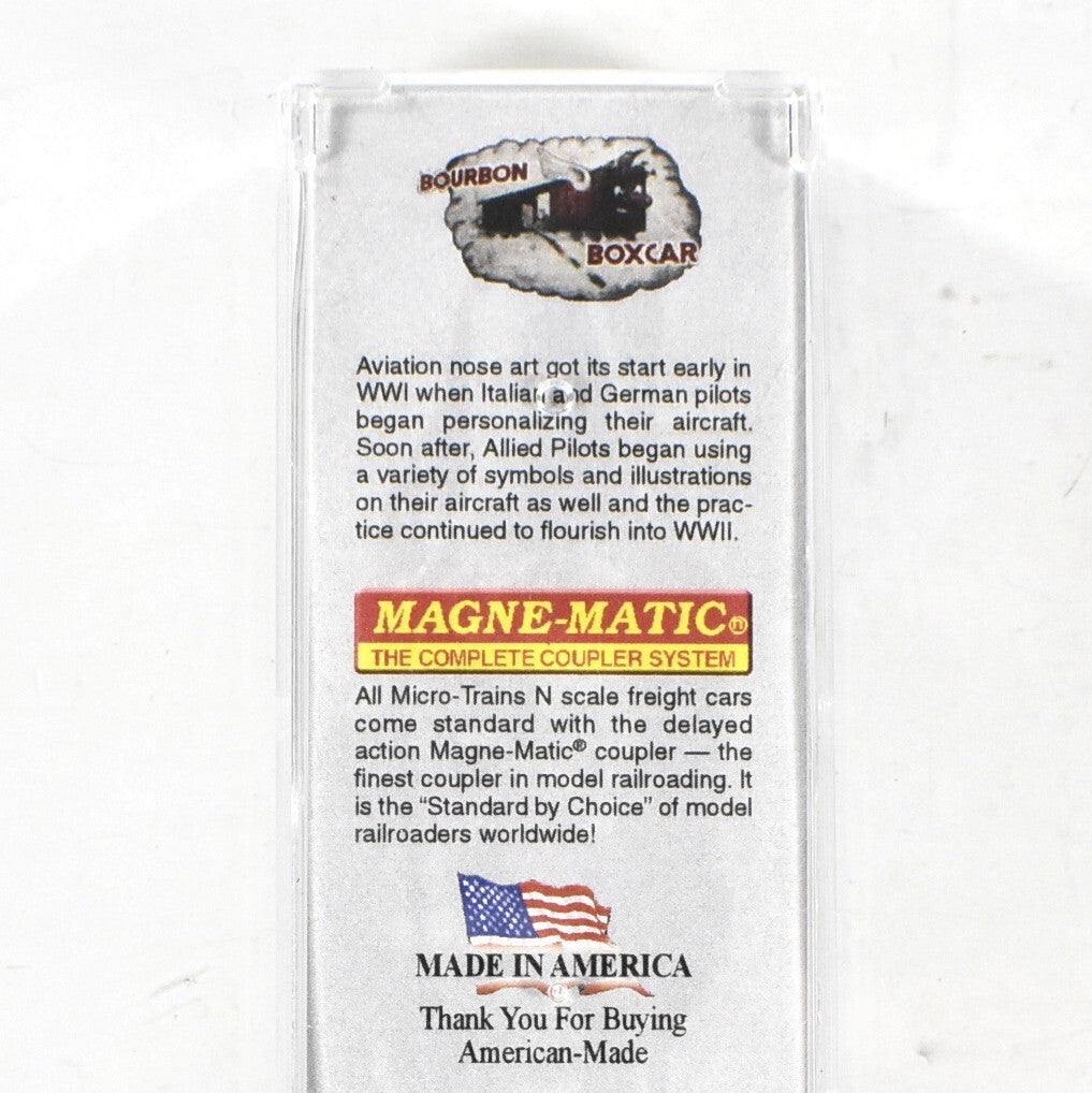 N Scale **WWII USAAC Flat Car, BOURBON BOXCAR** Container -Micro-Trains 04500510