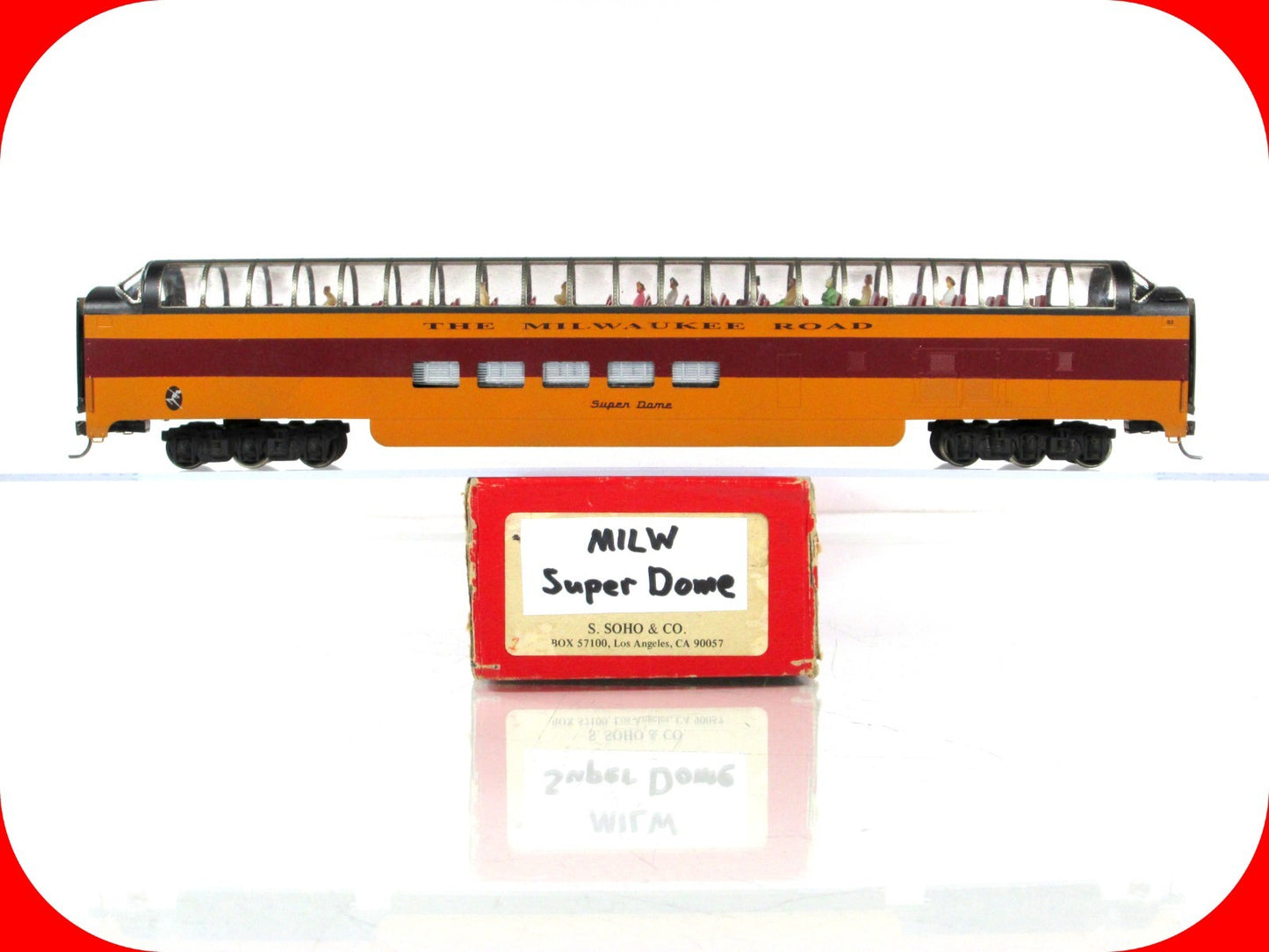 HO Scale BRASS **MILWAUKEE HIAWATHA** Passenger Super Dome - Soho, Knuckle Cplrs
