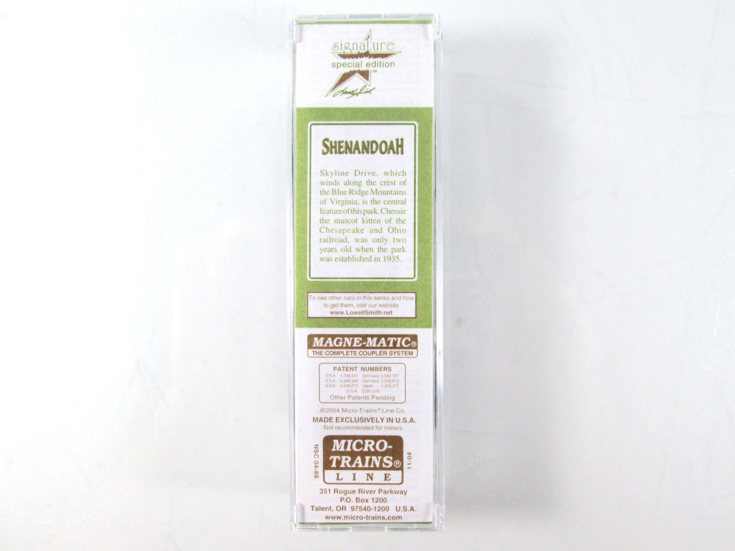 N Scale **SHENANDOAH** National Park Box Car, C&O 20811 -MTL, Lowell Smith *RARE