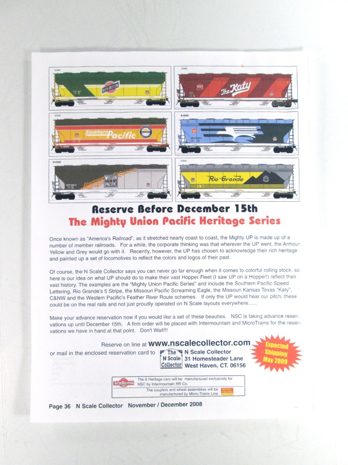N Scale ***UNION PACIFIC*** Heritage Hopper 7-Pack --- Intermountain Special Run