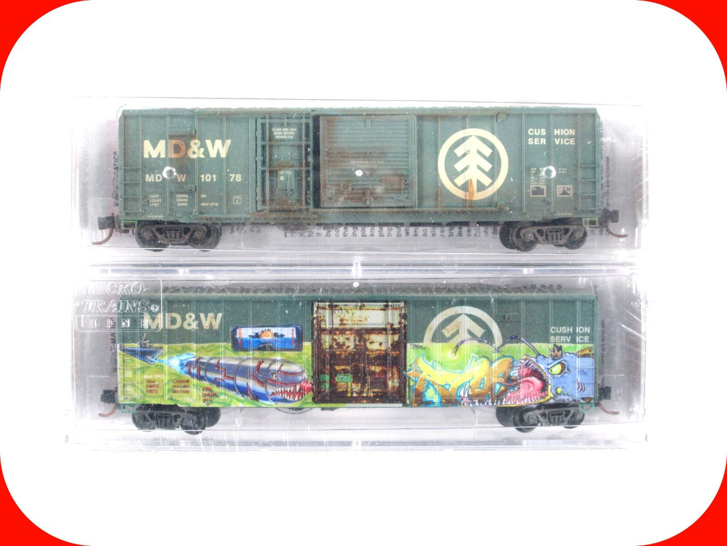 N Scale **MINNESOTA DAKOTA & WESTERN** Graffiti Box Cars - Micro Trains 02644060