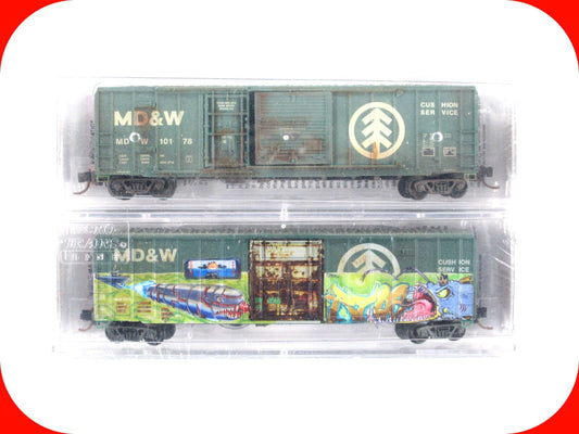 N Scale **MINNESOTA DAKOTA & WESTERN** Graffiti Box Cars - Micro Trains 02644060