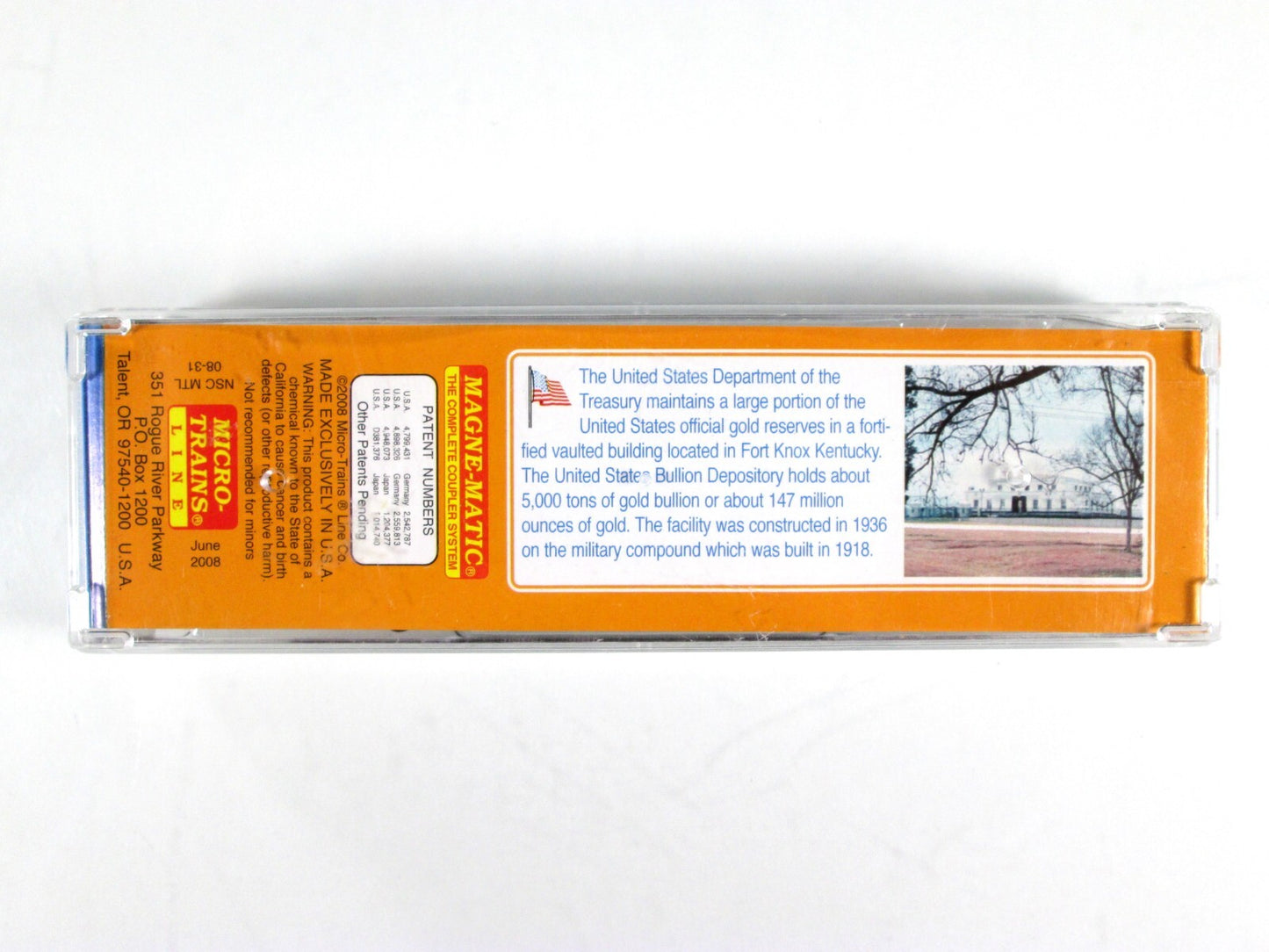 N Scale ***FORT KNOX GOLD*** Transparent Box Car - Micro Trains NSC 08-31 *RARE*