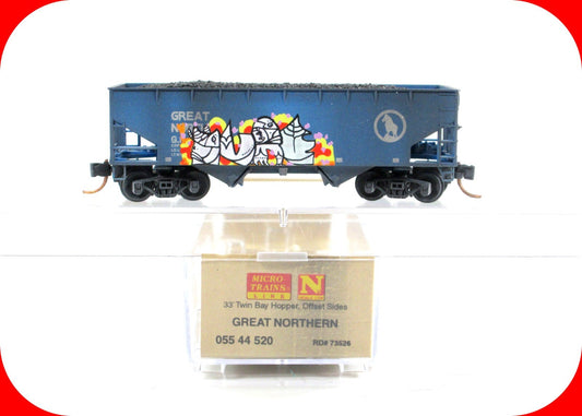 N Scale **GREAT NORTHERN** Weathered Graffiti Coal Hopper -Micro Trains 05544520