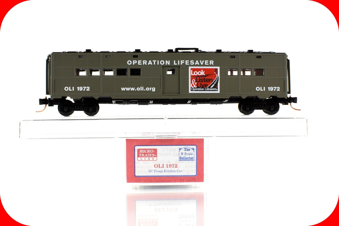 N Scale **OPERATION LIFESAVER** Troop Sleeper, OLI 1972 - Micro Trains NSC 05-01