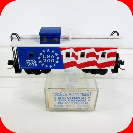 N Scale July 4th USA 1776-1976 America Bicentennial Caboose - Micro Trains 50990