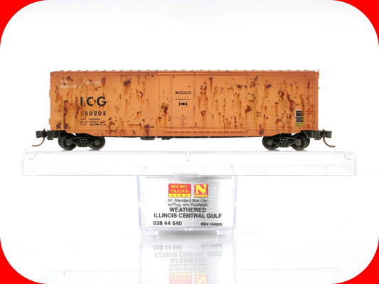 N Scale *ILLINOIS CENTRAL GULF* Weathered Box Car #130205, Micro Trains 03844540