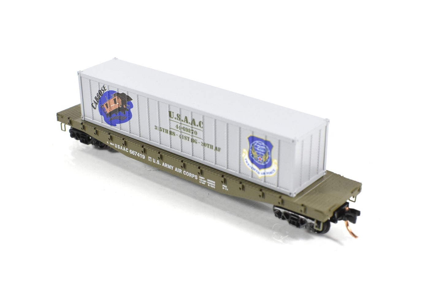 N Scale ***WWII USAAC Flat Car, CABOOSE*** Container ----- Micro-Trains 04500504