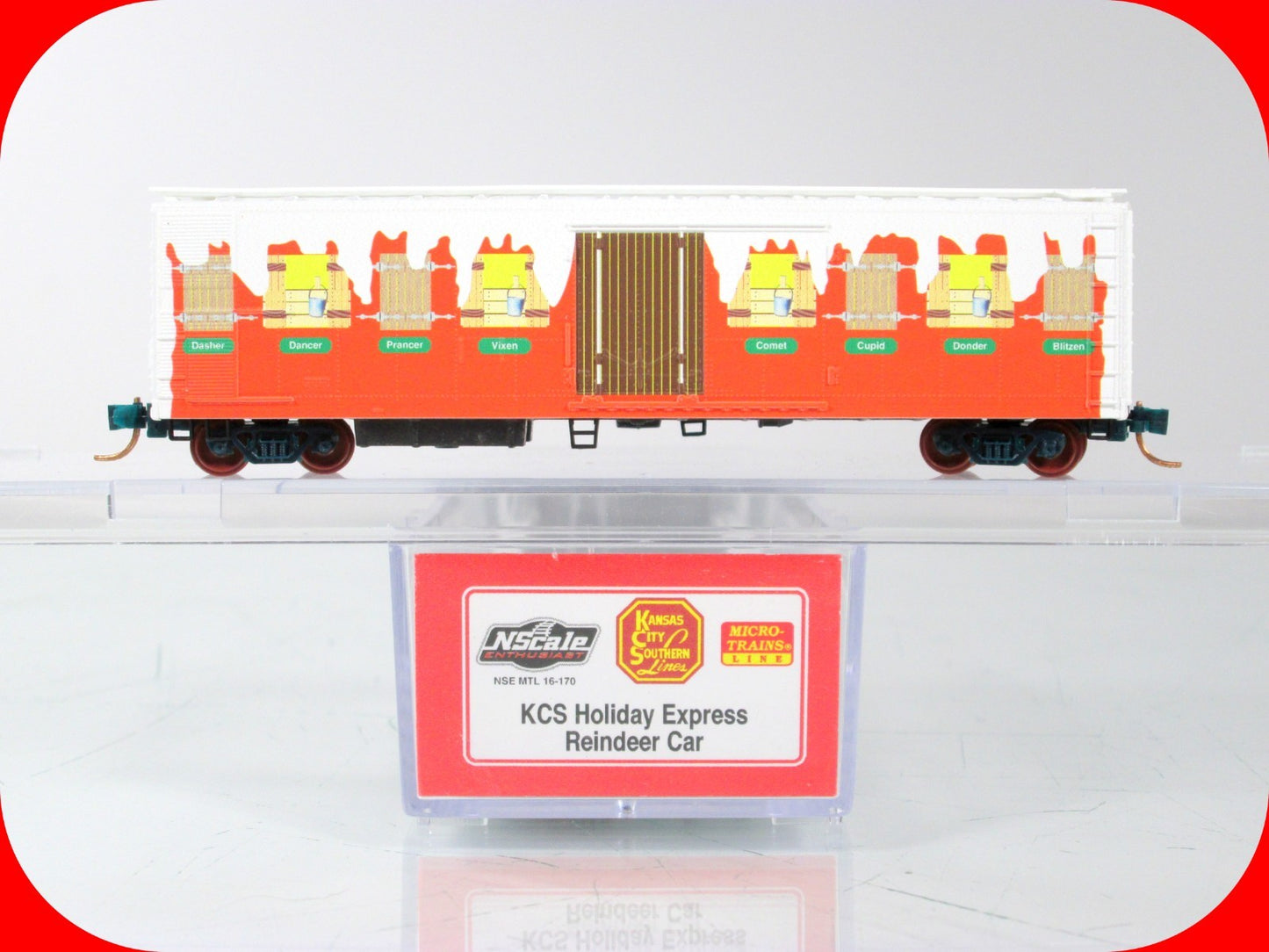 N Scale ***KCS HOLIDAY EXPRESS*** Reindeer Box Car - Micro Trains Special **RARE