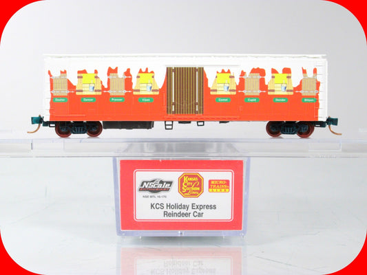 N Scale ***KCS HOLIDAY EXPRESS*** Reindeer Box Car - Micro Trains Special **RARE