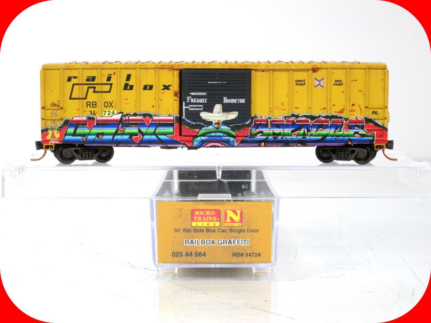 N Scale RAILBOX  **CINCO DE MAYO**  GRAFFITI Box Car, Micro Trains 02544564