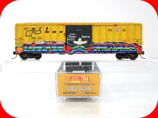 N Scale RAILBOX  **CINCO DE MAYO**  GRAFFITI Box Car, Micro Trains 02544564