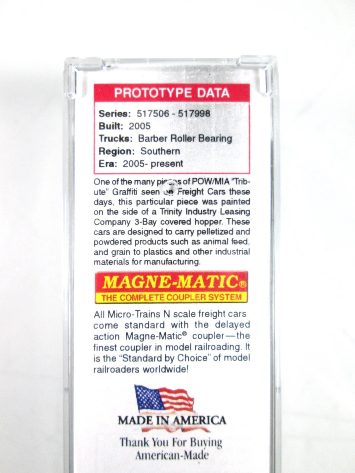 N Scale **POW-MIA** Graffiti Covered Hopper, TILX 517821 - Micro Trains 09444400