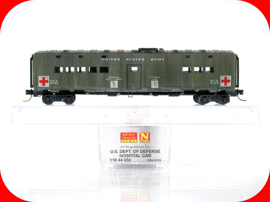N Scale WWII *WEATHERED* Troop Kitchen HOSPITAL Car 8733 - Micro Trains 11844050
