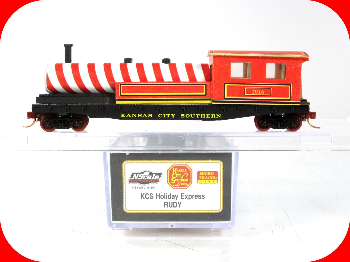 N Scale ***KCS HOLIDAY EXPRESS*** RUDY on Flat Car - Micro Trains Special **RARE