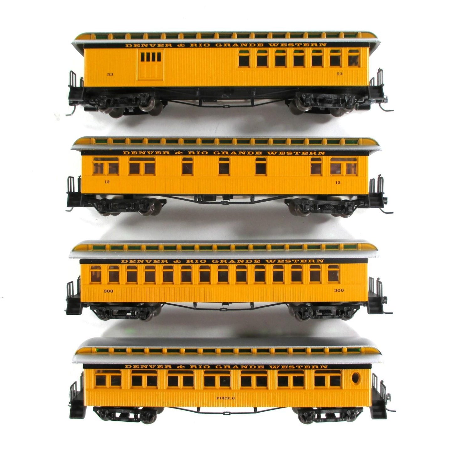 N Scale **DENVER RIO GRANDE** Old-Time Overland Passenger 4-Pack - Athearn 11933