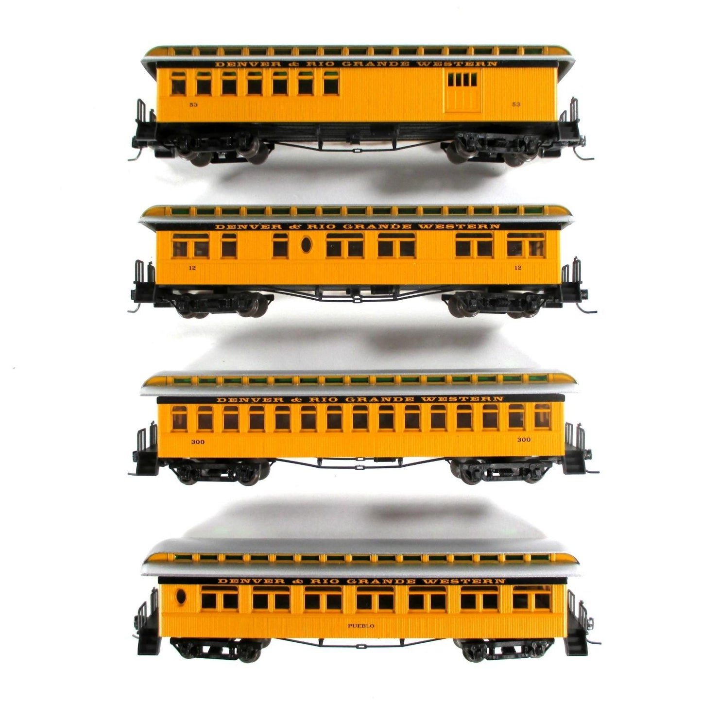 N Scale **DENVER RIO GRANDE** Old-Time Overland Passenger 4-Pack - Athearn 11933