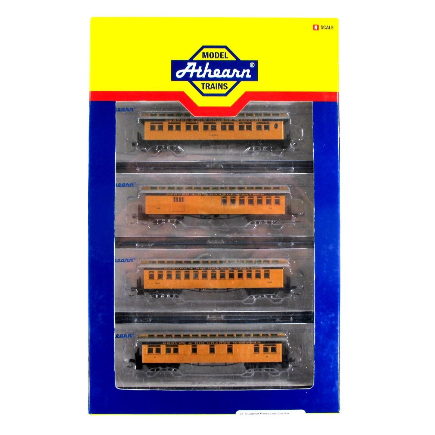 N Scale **DENVER RIO GRANDE** Old-Time Overland Passenger 4-Pack - Athearn 11933