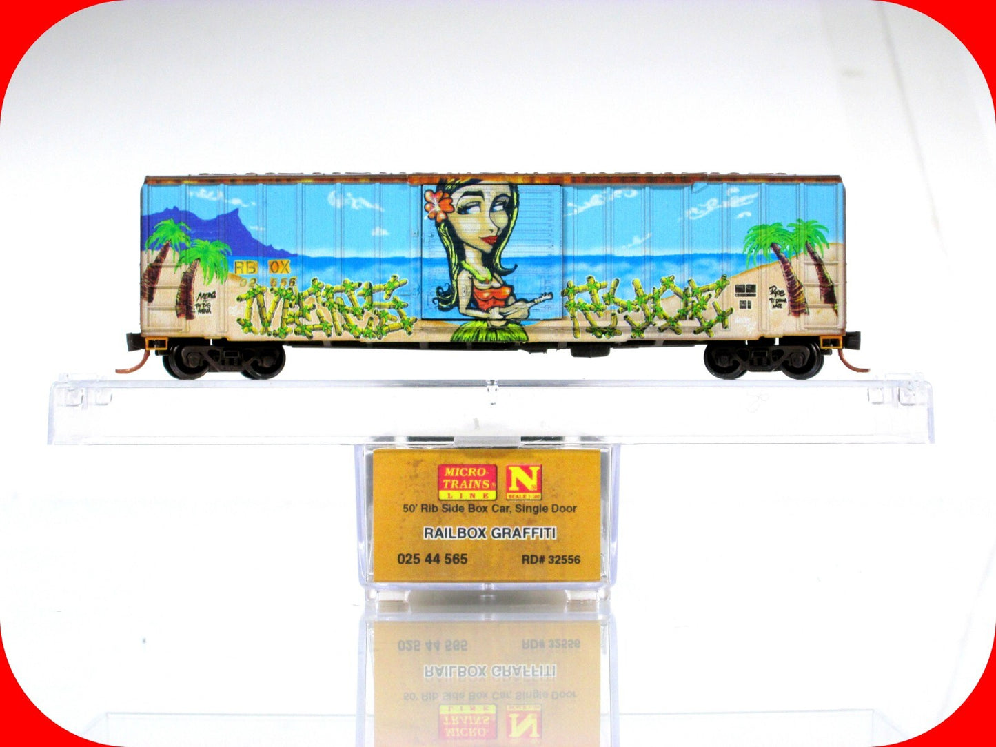 N Scale ***RAILBOX - HAWAII DAY*** 50' GRAFFITI Box Car -  Micro Trains 02544565