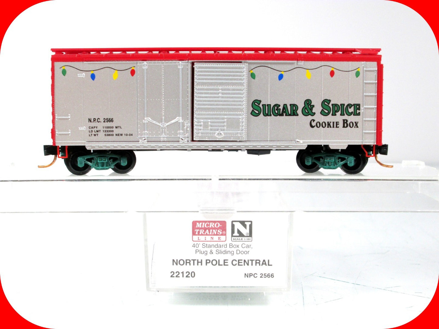 N Scale **NORTH POLE CENTRAL** Sugar & Spice Cookie Box Car - Micro Trains 22120