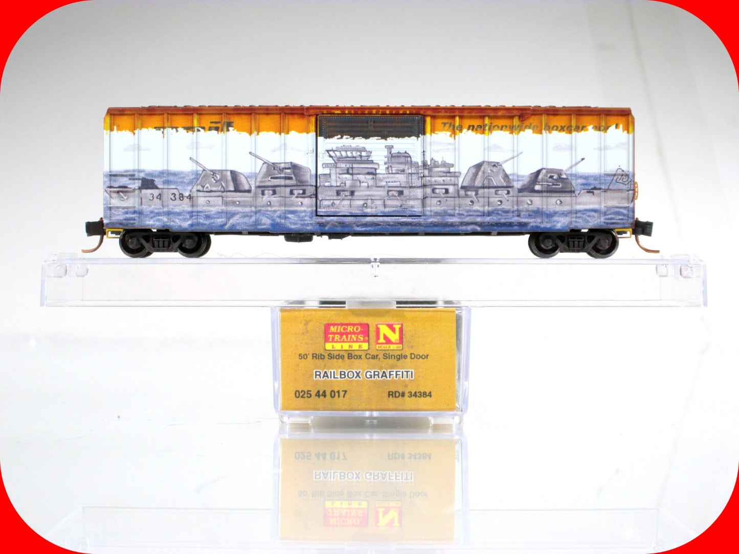 N Scale RAILBOX  **Pearl Harbor Day**  GRAFFITI Box Car -- Micro Trains 02544017