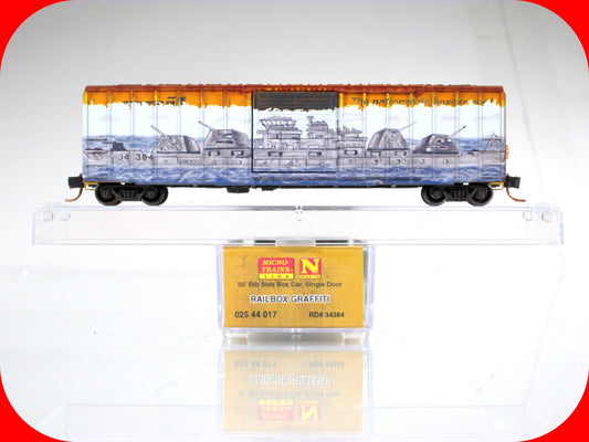 N Scale RAILBOX  **Pearl Harbor Day**  GRAFFITI Box Car -- Micro Trains 02544017