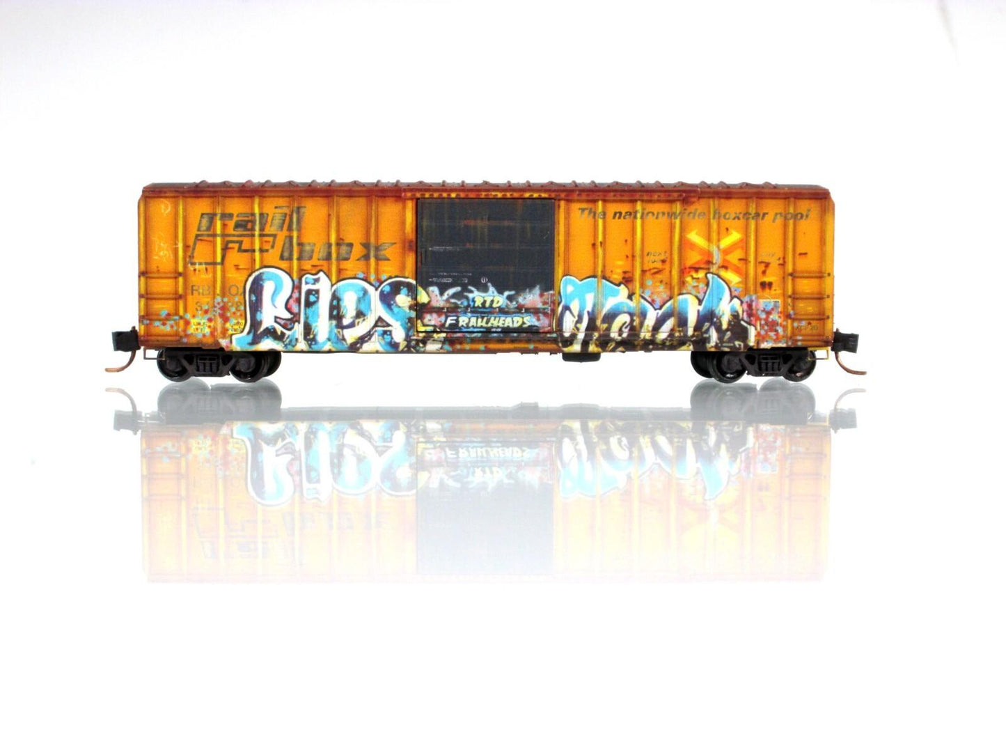 N Scale RAILBOX  **Pearl Harbor Day**  GRAFFITI Box Car -- Micro Trains 02544017
