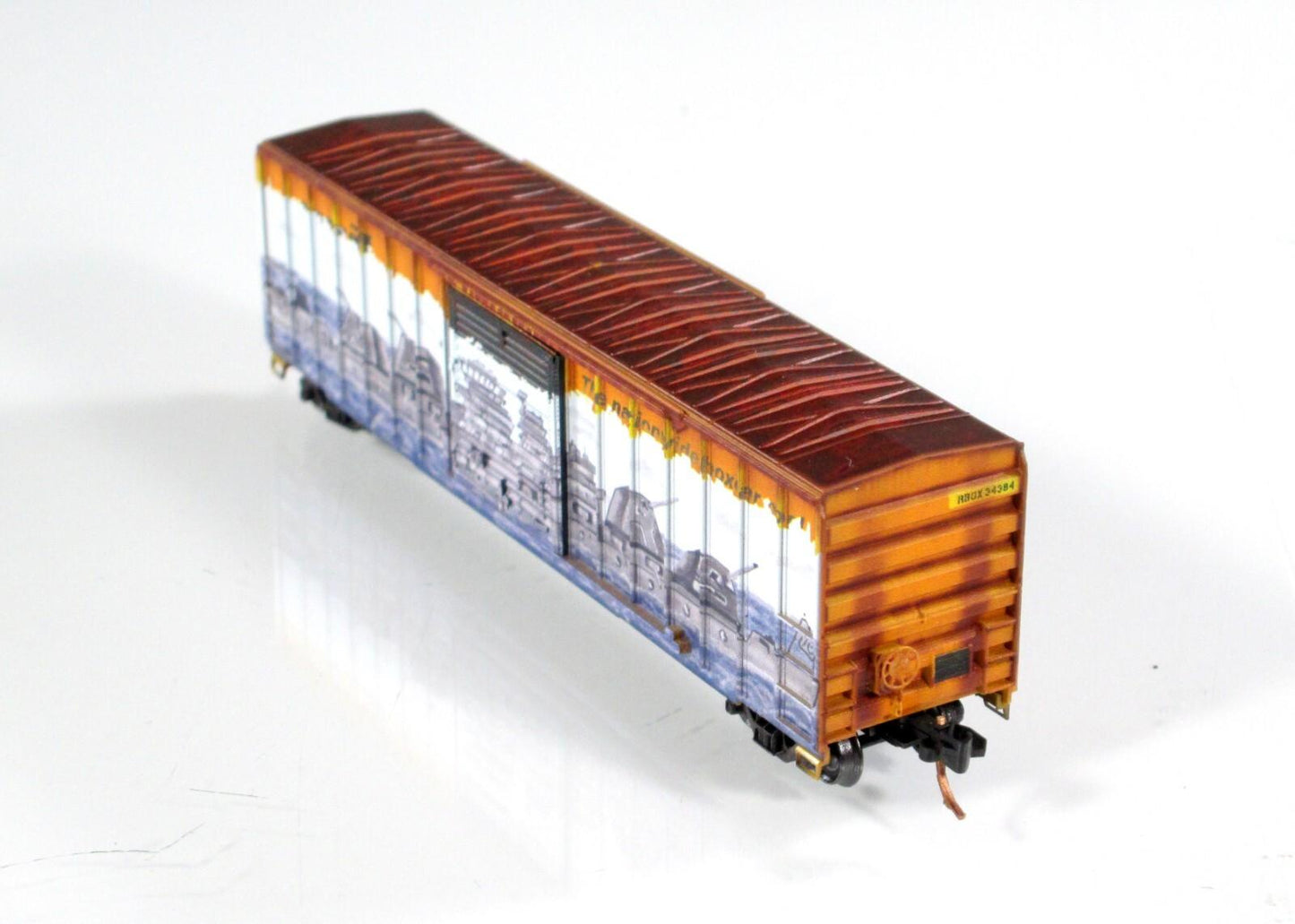 N Scale RAILBOX  **Pearl Harbor Day**  GRAFFITI Box Car -- Micro Trains 02544017