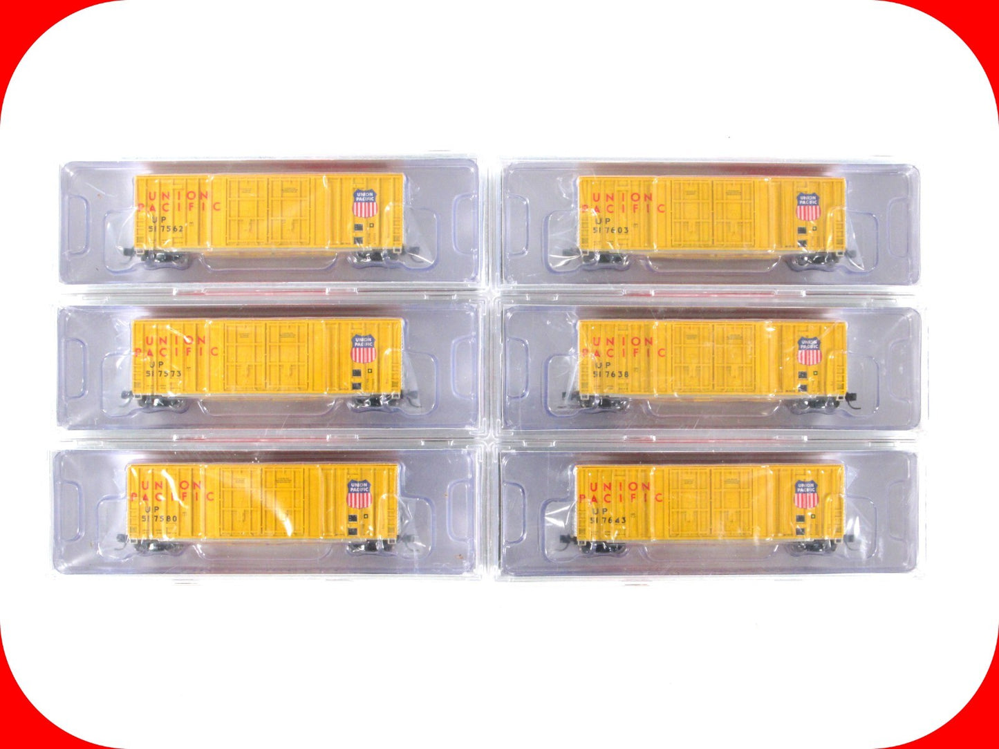 N Scale ***UNION PACIFIC*** 50' Box Car 6-Set --- Intermountain 6133004 **RARE**