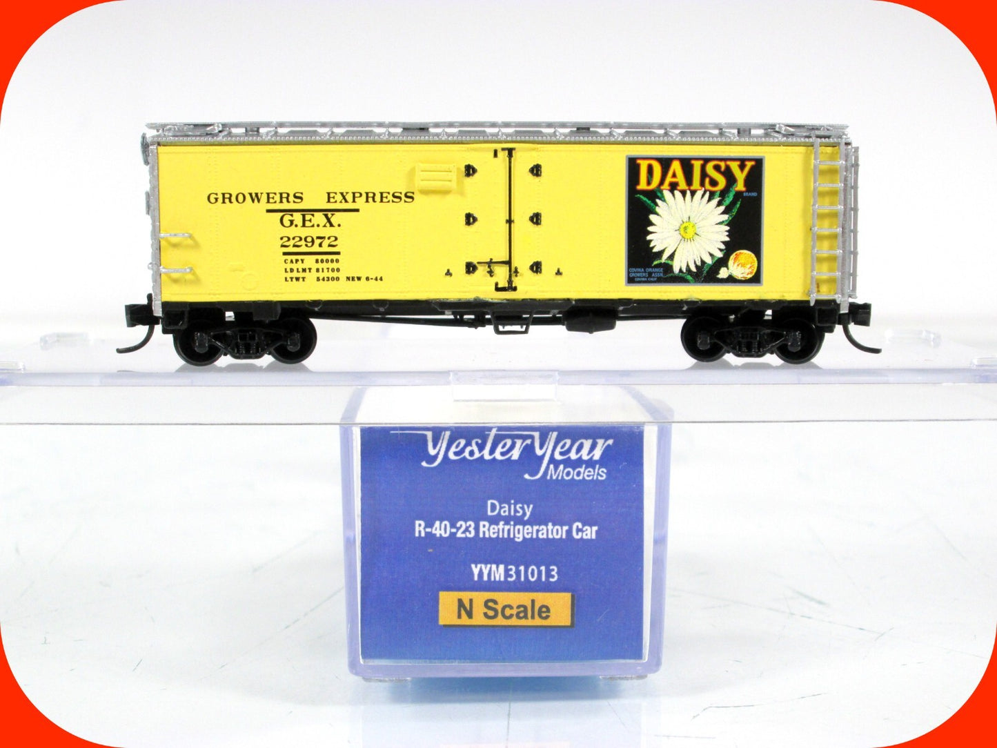 N Scale ***GROWERS EXPRESS, DAISY*** Reefer #22972 ---- YesterYear, MTL Couplers