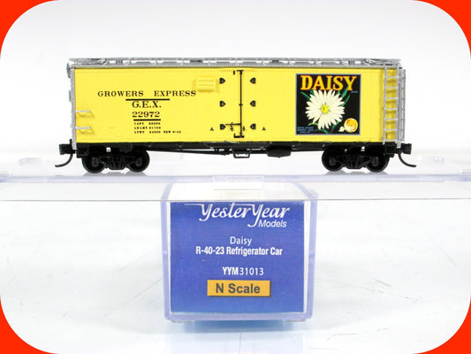 N Scale ***GROWERS EXPRESS, DAISY*** Reefer #22972 ---- YesterYear, MTL Couplers