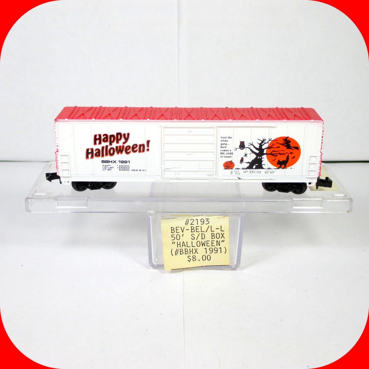 N Scale ***HAPPY HALLOWEEN*** 50' Box Car, BBHX 1991 ---- Bev-Bel 2193 ***RARE*