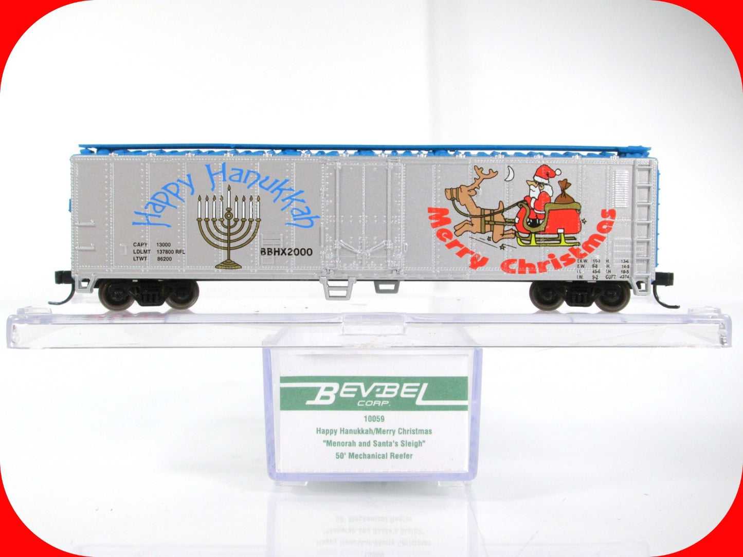 N Scale ***HANUKKAH / CHRISTMAS*** Box Car #2000 -- Atlas / Bev-Bel 10059 **RARE